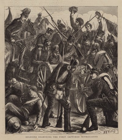 Soldiers Examining the First Captured Mitrailleuse by Matthew White Ridley